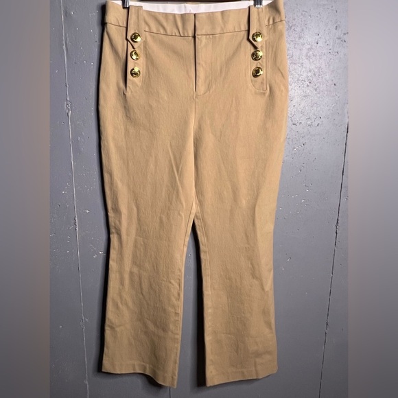 LILLY PULITZER 37" parrish bi-stretch crop flare pant in evening sand.  Size 12 - Picture 3 of 12